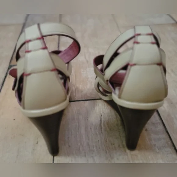 COACH Dawn leather anklet wedges BRAND NEW 5.5 - Picture 3 of 9